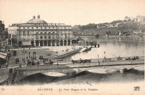 Vintage Postcard Bayonne Le Pont Mayou Et Le Theatre Bayonne France