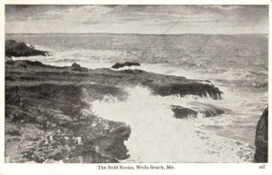 Vintage Postcard The Bold Rocks Tourist Attraction Wells Beach Maine ME