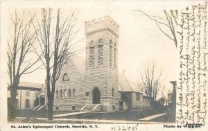1908 Oneida New York St John's Episcopal Church RPPC Real photo postcard 6379