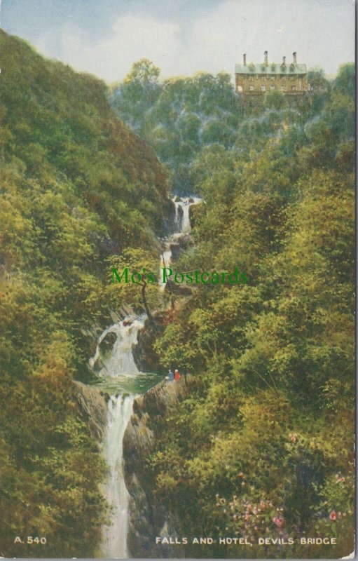 Wales Postcard - Falls and Hotel, Devils Bridge, Cardiganshire   RS30223