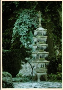 VINTAGE CONTINENTAL SIZE POSTCARD PAGODA LANTERN PORTLAND OREGON