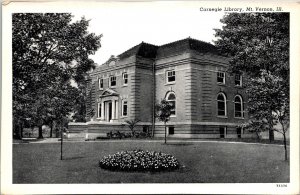 Postcard Illinois Jefferson County Mount Vernon Carnegie Library 1930s V153