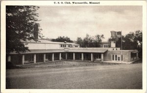 Waynesville Missouri Postcard USO Club WW2 Military Base 1940s Km3