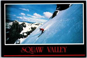 VINTAGE CONTINENTAL SIZE POSTCARD SQUAW VALLEY SKI SCENES #12