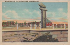 Postcard The Rocks Fort Christiana Park Wilmington DE 1956