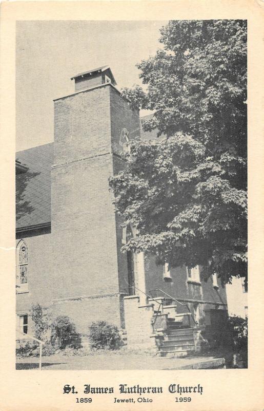 F11/ Jewett Ohio Postcard Harrison County c1959 Centennial Lutheran Church