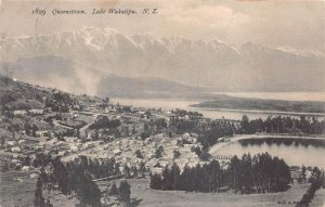 AERIAL VIEW QUEENSTOWN LAKE WAKATIPU NEW ZEALAND TO AUSTRALIA POSTCARD 1907