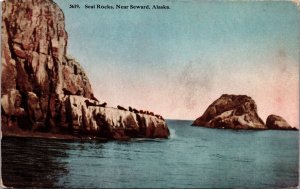 Seal Rocks near Seward Alaska Postcard PC132