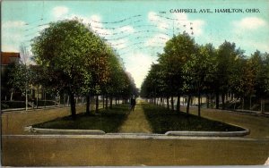 View on Campabell Avenue, Hamilton OH c1908 Vintage Postcard N42