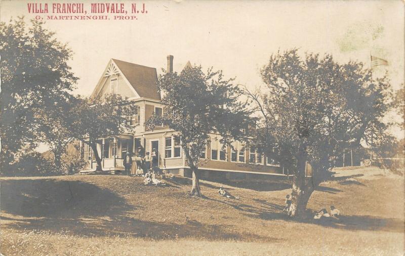 Midvale NJ~Villa Franchi Inn~Italian Restaurant~Guests~G Martinenghi~1909 RPPC 