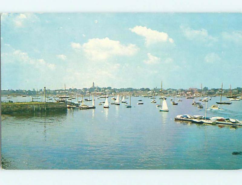 Unused Pre-1980 BOAT & VIEW OF HARBOR Marblehead Massachusetts MA r9415