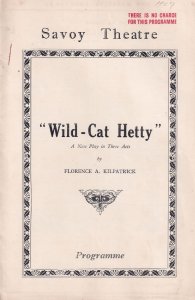 Wild Cat Hetty Hampstead London Drama Savoy Theatre Antique Programme