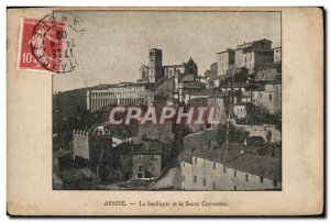 Old Postcard Assisi's Basilica and the Sacro Convento