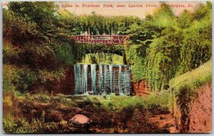 Waterfall Fairmont Park Near Lincoln Drive Philadelphia Pennsylvania PA Postcard