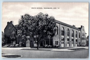 Reedsburg Wisconsin WI Postcard South School Building Exterior View 1940 Antique