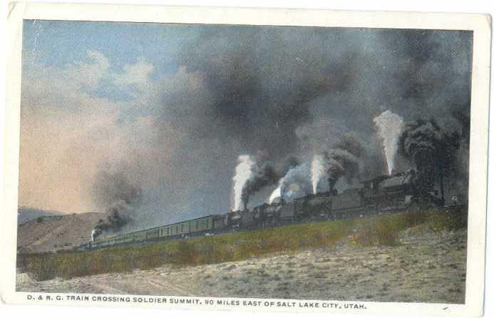 Denver & Rio Grande Passenger Train at Soldier Summit Utah U