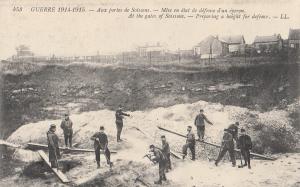 French army World War I military at thegates of Soissons France defence height