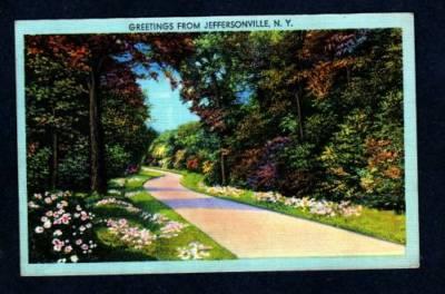 NY Greetings from JEFFERSONVILLE NEW YORK Linen PC