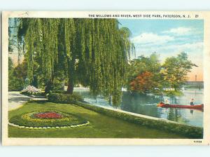 W-Border BOAT & PARK SCENE Paterson New Jersey NJ r7730