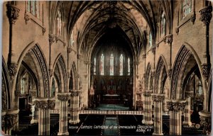 Interior, Catholic Cathedral of Immaculate Conception Albany NY Postcard W76