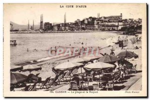 Old Postcard The French Riviera Cannes Beach and Le Suquet