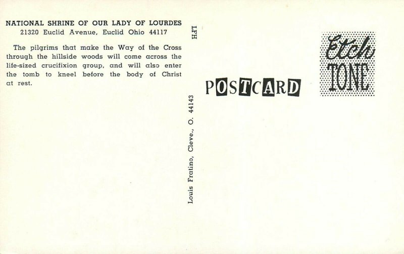 National Shrine of Our Lady of Lourdes Euchlid Ohio OH Postcard