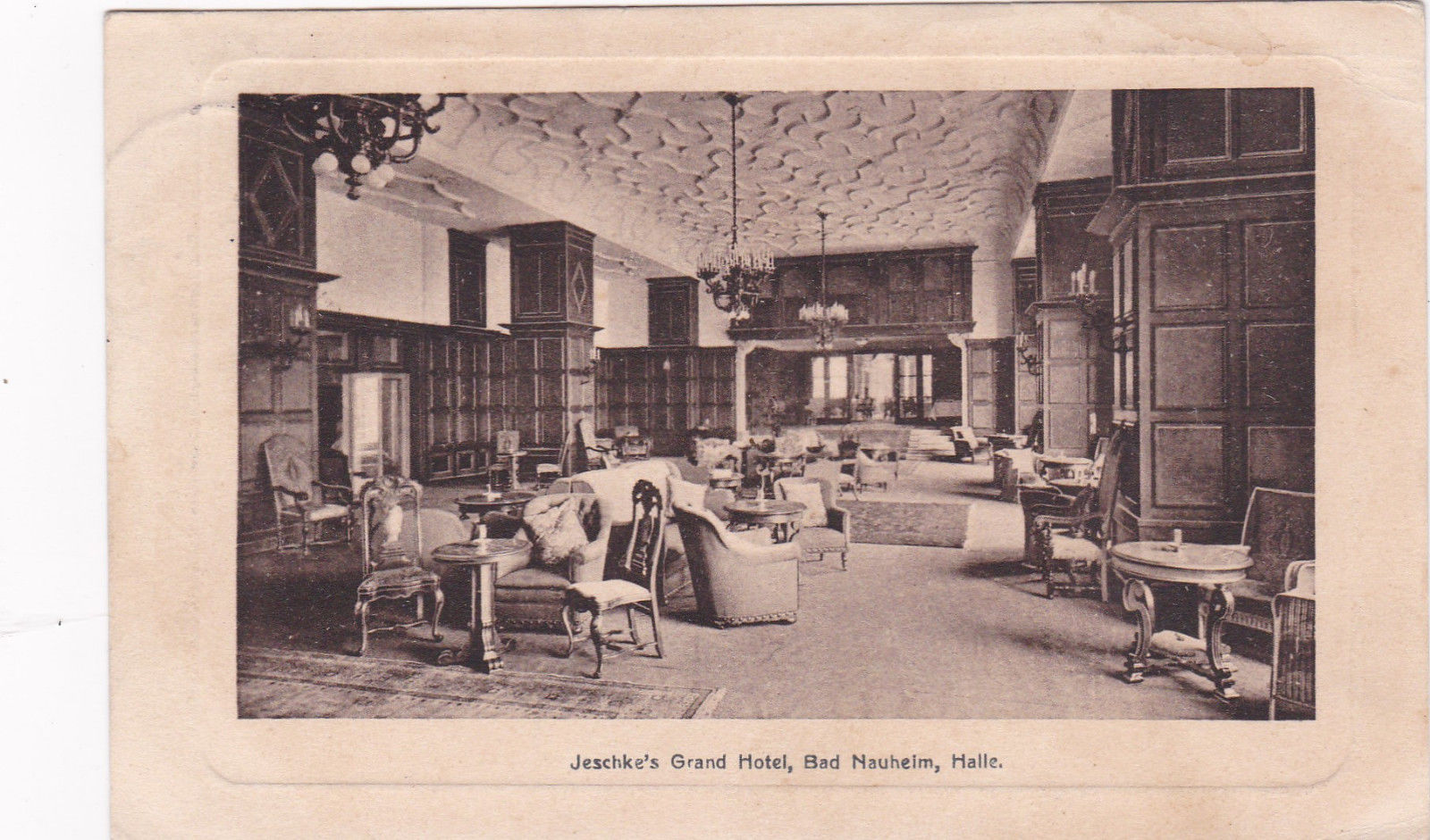 Interior Jeschke S Grand Hotel Bad Nauheim Halle Hesse Germany 1900 1910s Hippostcard