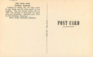 Acorn Press Carlsbad California 1960s Twin Inns roadside San Diego postcard 8505