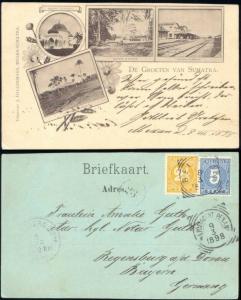 indonesia, SUMATRA, MEDAN Station, Missigit Bindjey (1898) Sent via Penang