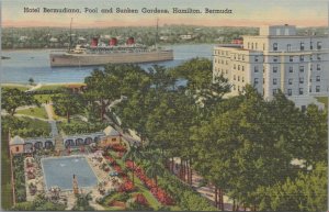 Postcard Hotel Bermudiana Pool and Sunken Gardens Hamilton Bermuda