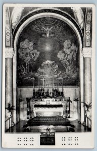 Gethsemane Jerusalem Israel Postcard Interior of Church Altar 1958 RPPC Photo