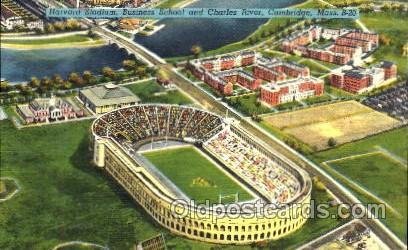 Harvard Stadium, Business School, Charles River, Cambridge, MA. USA Football ...
