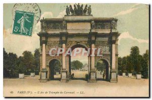 CARTE Postale The Old Paris Carrousel Arc de Triomphe