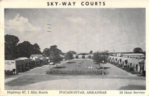 Sky-Way Courts, Nice Message, Pocahontas, AR, Old Postcard