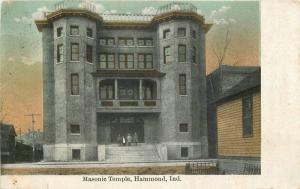 1909 HAMMOND INDIANA Masonic Temple postcard 4875