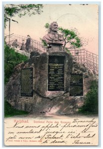 1905 Monument to Peter the Great Karlovy Vary Czech Republic Postcard