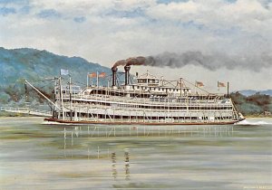 Washington River Steamship, Excursion Boat Painting Ferry Boat Ship 