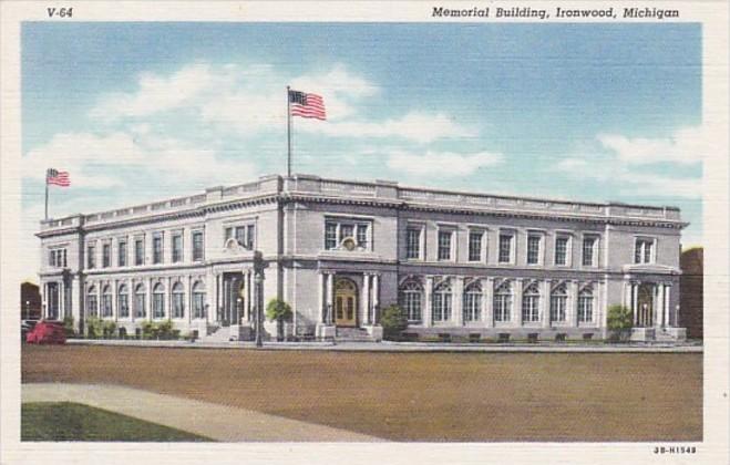 Michigan Ironwood Memorial Building Curteich