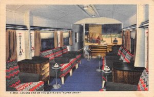 Santa Fe Railroad Super Chief Lounge Car Vintage Postcard AA70840