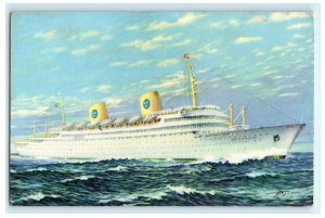 Swedish American Line MS Gripsholm Ship Steamer Postcard (AV14)