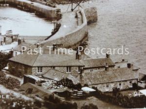 Cornwall MOUSEHOLE Harbour & Village - Old RP Postcard by Excel No.91