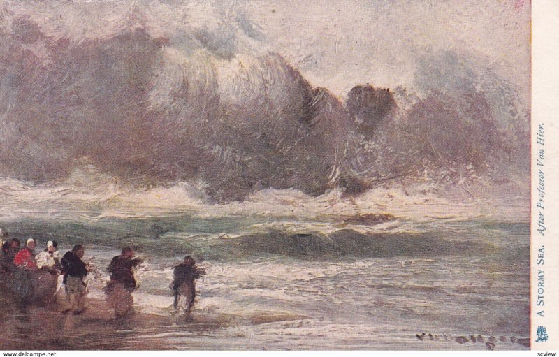 A Stormy Sea, After Professor Van Hier, 1900-1910s; TUCK 2573