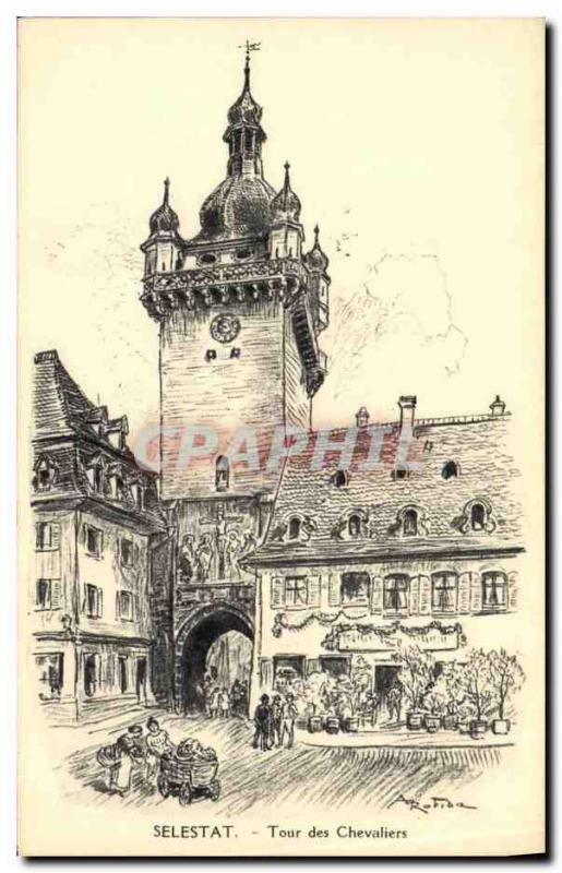 VINTAGE POSTCARD Selestat Turn of Chevliers