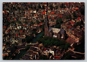 Netherlands Amsterdam Prinsengracht & Westerkerk 4x6 Vintage Postcard 0433