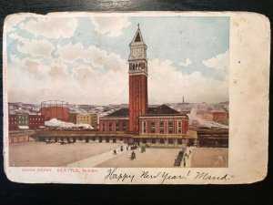 Vintage Postcard 1905 Union Depot Seattle Washington