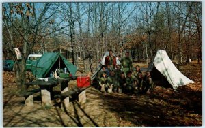 SHENANDOAH NATIONAL PARK, VA ~ Camping Tents BOY SCOUTS c1960s  Postcard