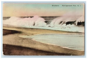 1924 Breakers Narragansett Pier Rhode Island RI Handcolored Vintage Postcard