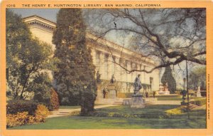 San Marino California 1951 Postcard Henry E. Huntington Library