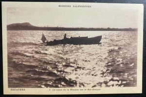 Mint France Real Picture Postcard Salesians Mission Canoe In Rio Guayas Ecuador