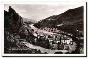 Old Postcard General view Entrevaux and citadel